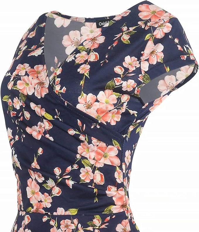 Blumenmuster A-Linien Swing Kleid